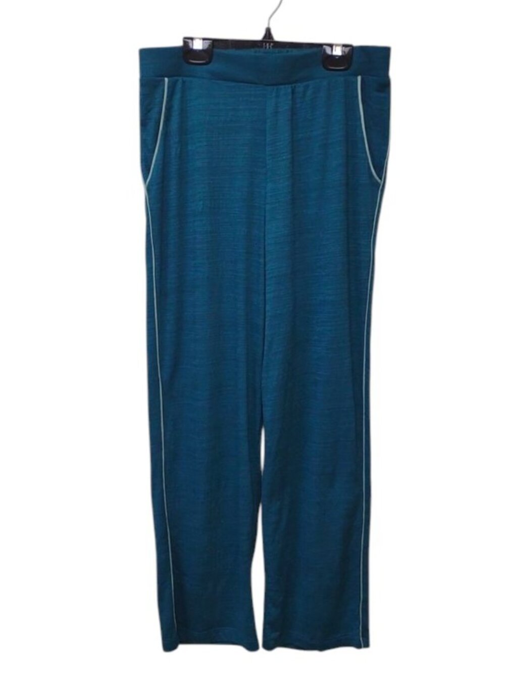 Carole Hochman Women's Teal Lightweight Wide-Leg Pull-On Pockets Lounge Pants